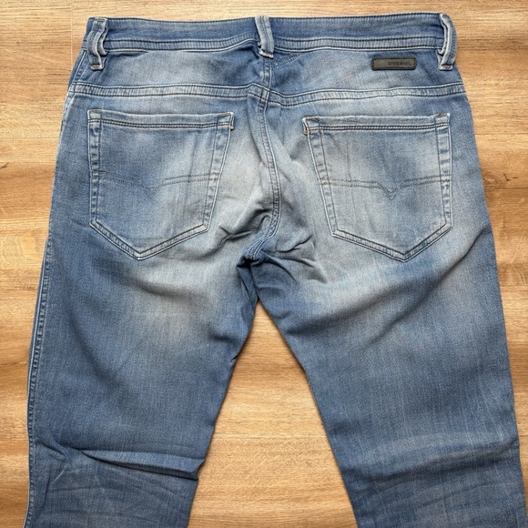 Diesel Denim Sweatpants Men 32x32 Blue Thavar-NE Slim Skinny Patch Designer - Picture 4 of 14